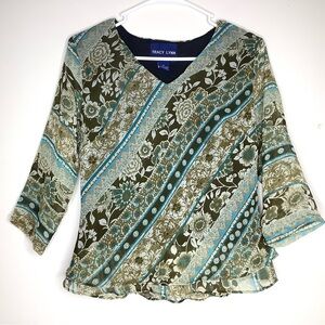 < Y2K Tracy Lynn Floral Boho Blouse >
